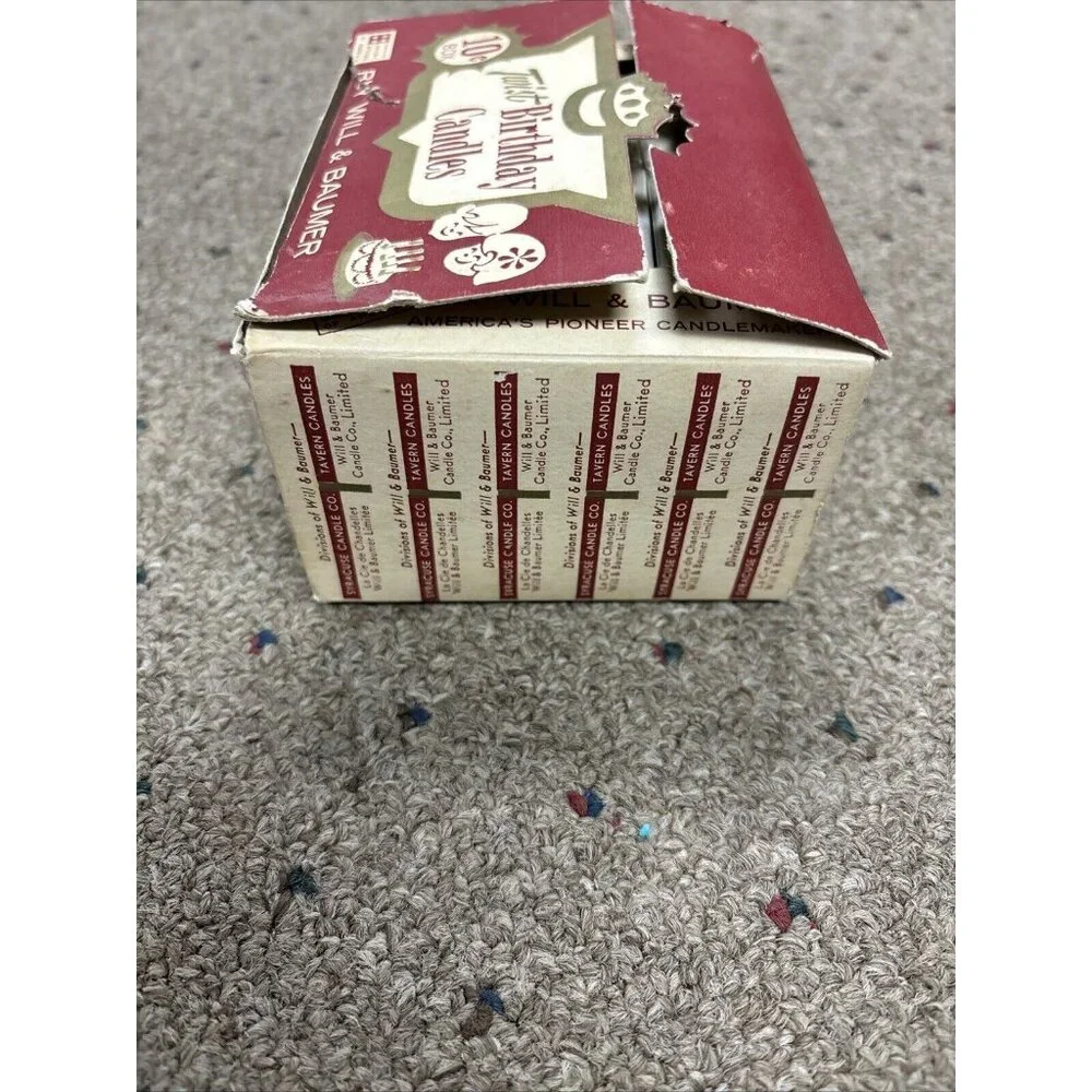 Vintage 1961 W&B Co. Twist Birthday Candles New Old Stock Case Of 12 Pks,36per